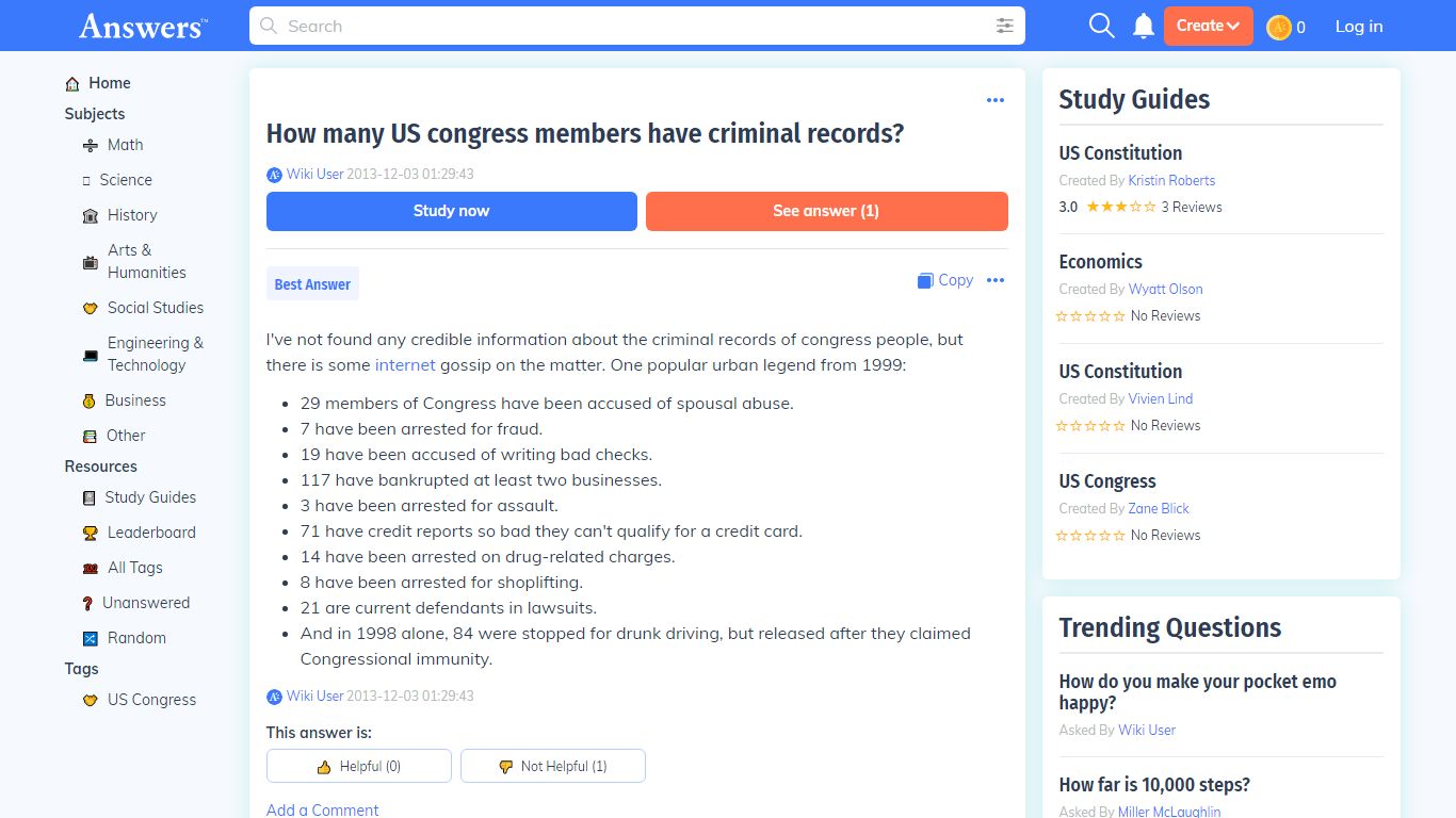 How many US congress members have criminal records? - Answers